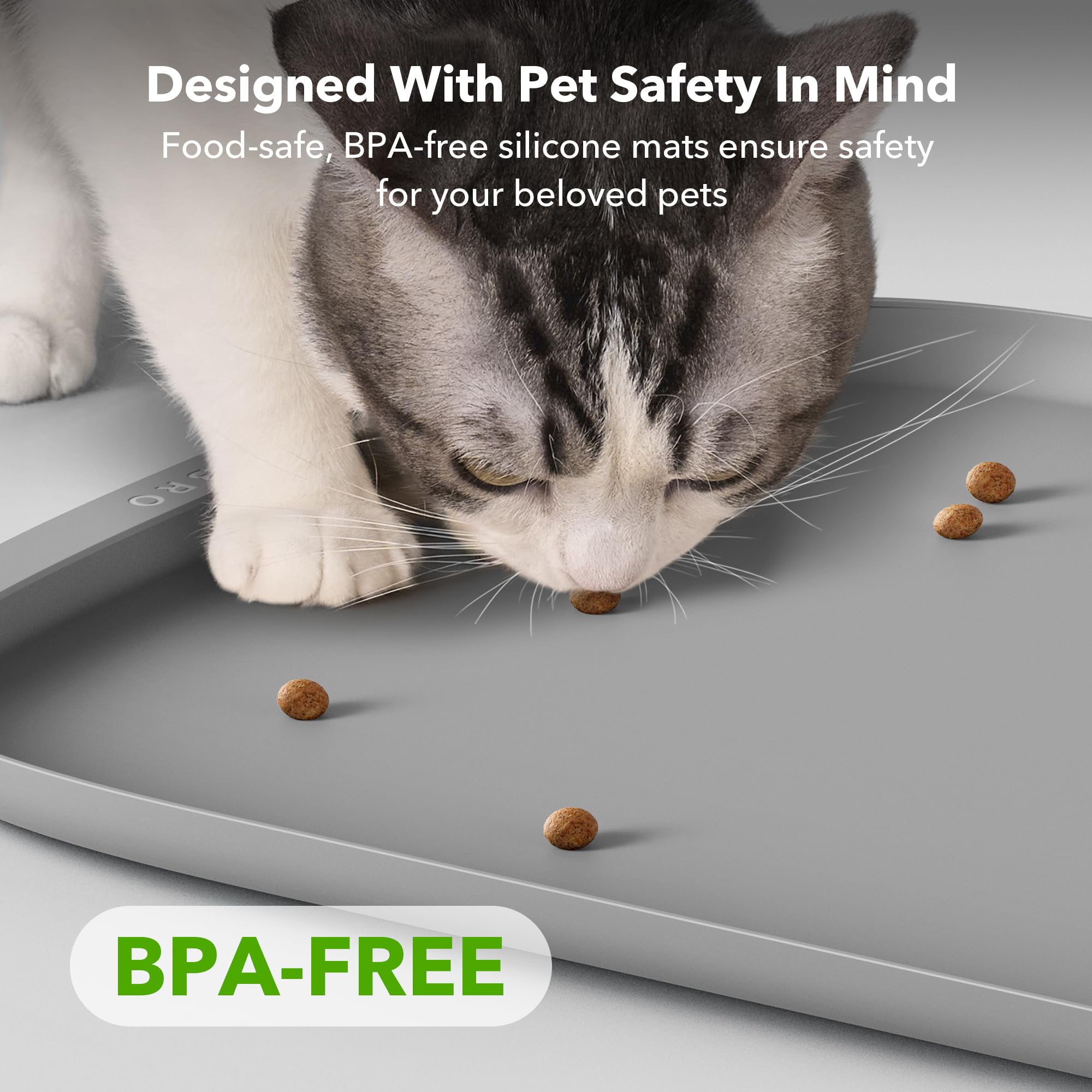 Bundle of PETLIBRO Upgraded RFID Automatic Cat Feeder, 2 Packs 5G Wi-Fi Automatic Pet Feeder, 3L Auto Cat Feeder App Control with Light Collar Tag + 2 Packs Safety Silicone Dog Food Mat - image 6