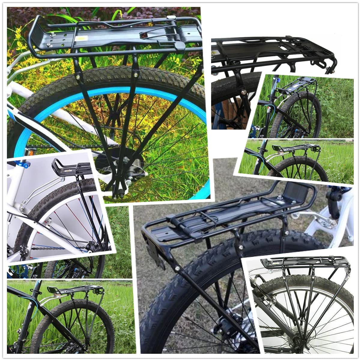 ETOPARS Portaequipajes para Bicicleta con Bastidor Trasero para Carga Montado en el Bastidor para Bicicletas de montaña Cargas Laterales Superiores más Pesadas