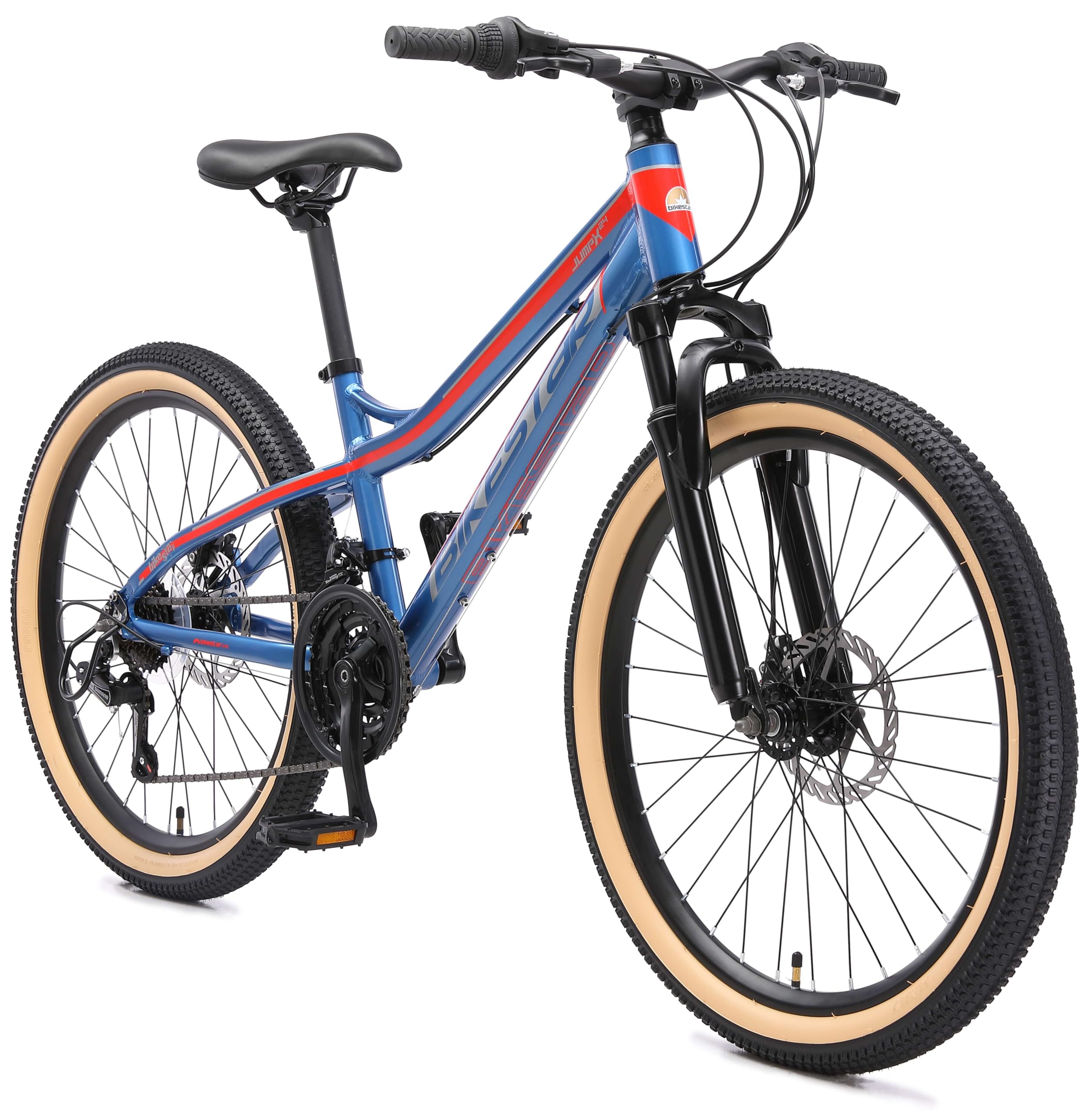 BIKESTAR MTB Mountain bike alluminio per bambini 10-13 anni | Bicicletta 24  pollici 21 velocit� Shimano, hardtail, freni a disco, sospensioni | Blu e  Verde : Amazon.it: Sport e tempo libero