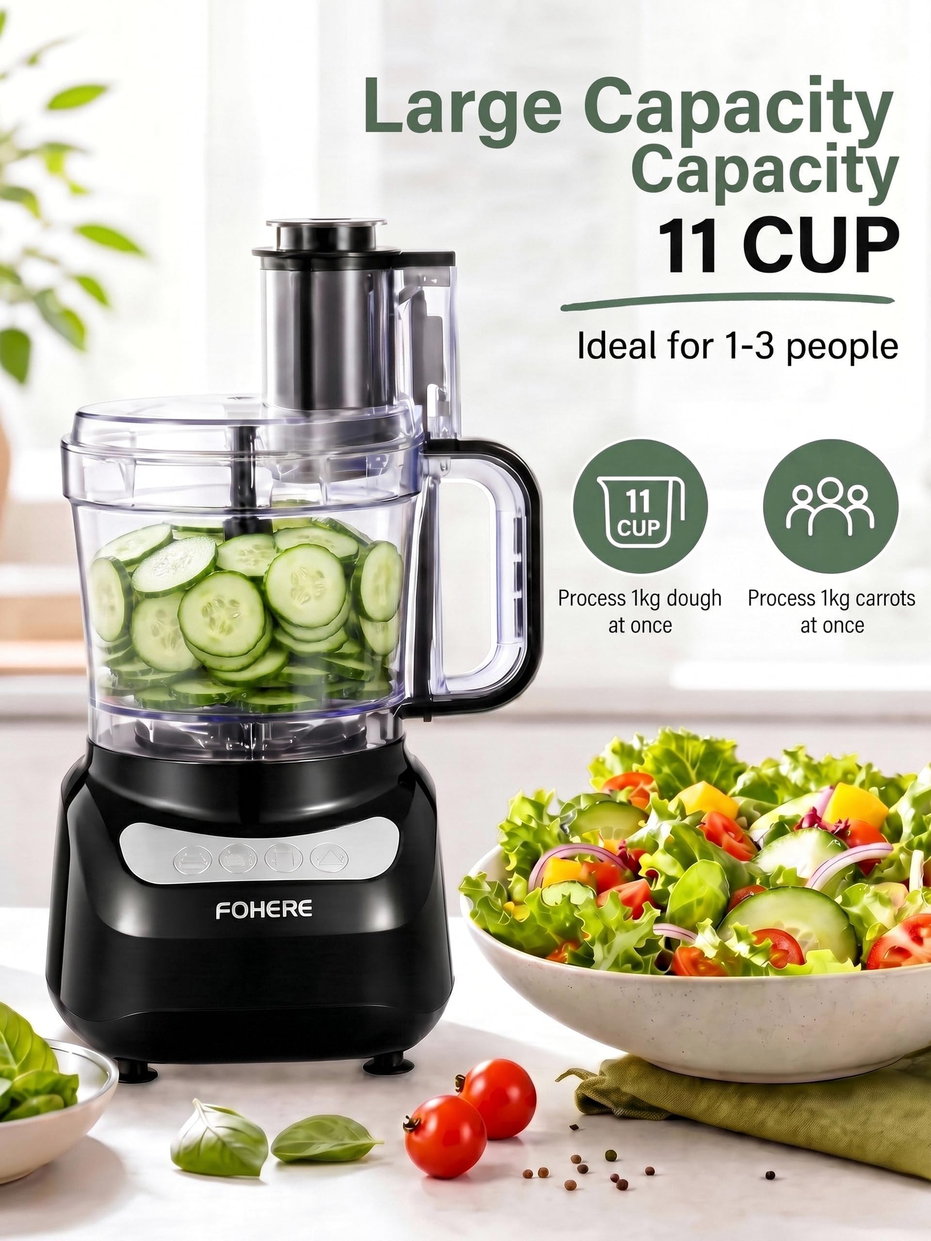 Food Processor 2,3 l, robot kuchenny, zjeżdżalnia 2 w 1