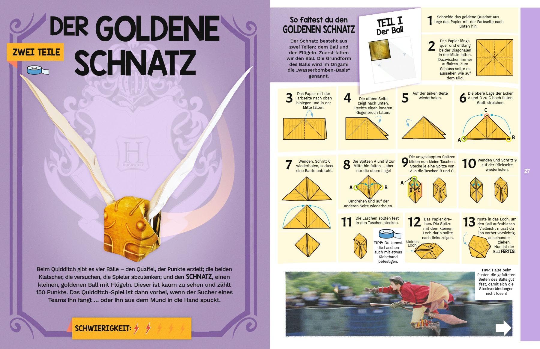 Aus den Filmen zu Harry Potter: Origami: Mit 15 Faltmodellen!