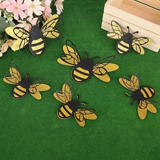 Gosknor 12 Sztuk Naklejek 3D z Pszczołami, 2 Rozmiary Dekoracja Ścienna z Pszczołami na Przyjęcie Czarno-Złota Delikatne Ozdoby Idealne do Domu Okien Ścian Artykuły na Przyjęcia
