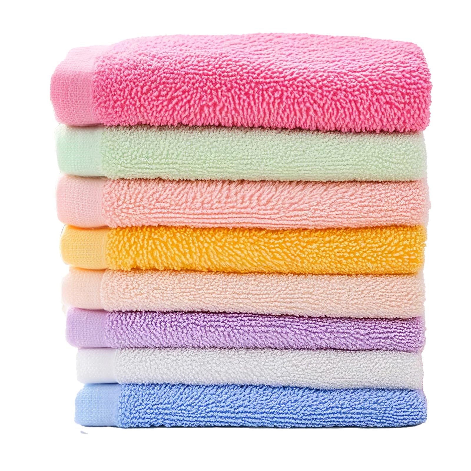 Admygo 8PCS Bamboo Charcoal Fiber Face Cloths, Plain Weave Reusable Facial Cleansing Towels Soft Skin‑Friendly Cleansing Cloth Set for Daily Face Washing Makeup Removal and Home Use - 2