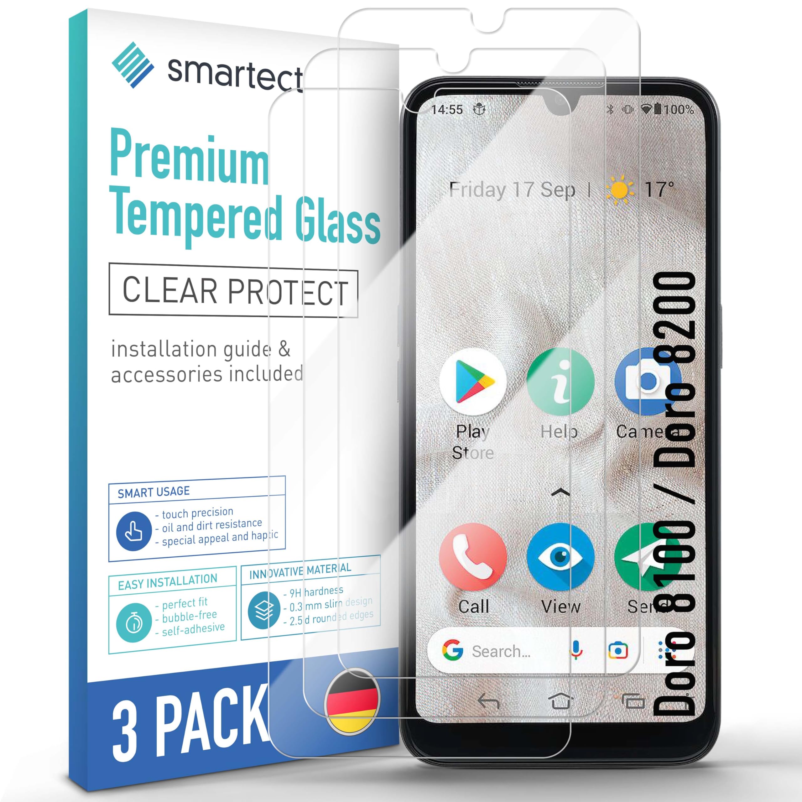 Pack De 2 Protections D'écran En Verre Trempé 9H Pour Doro 8100 - Anti-choc, Transparent