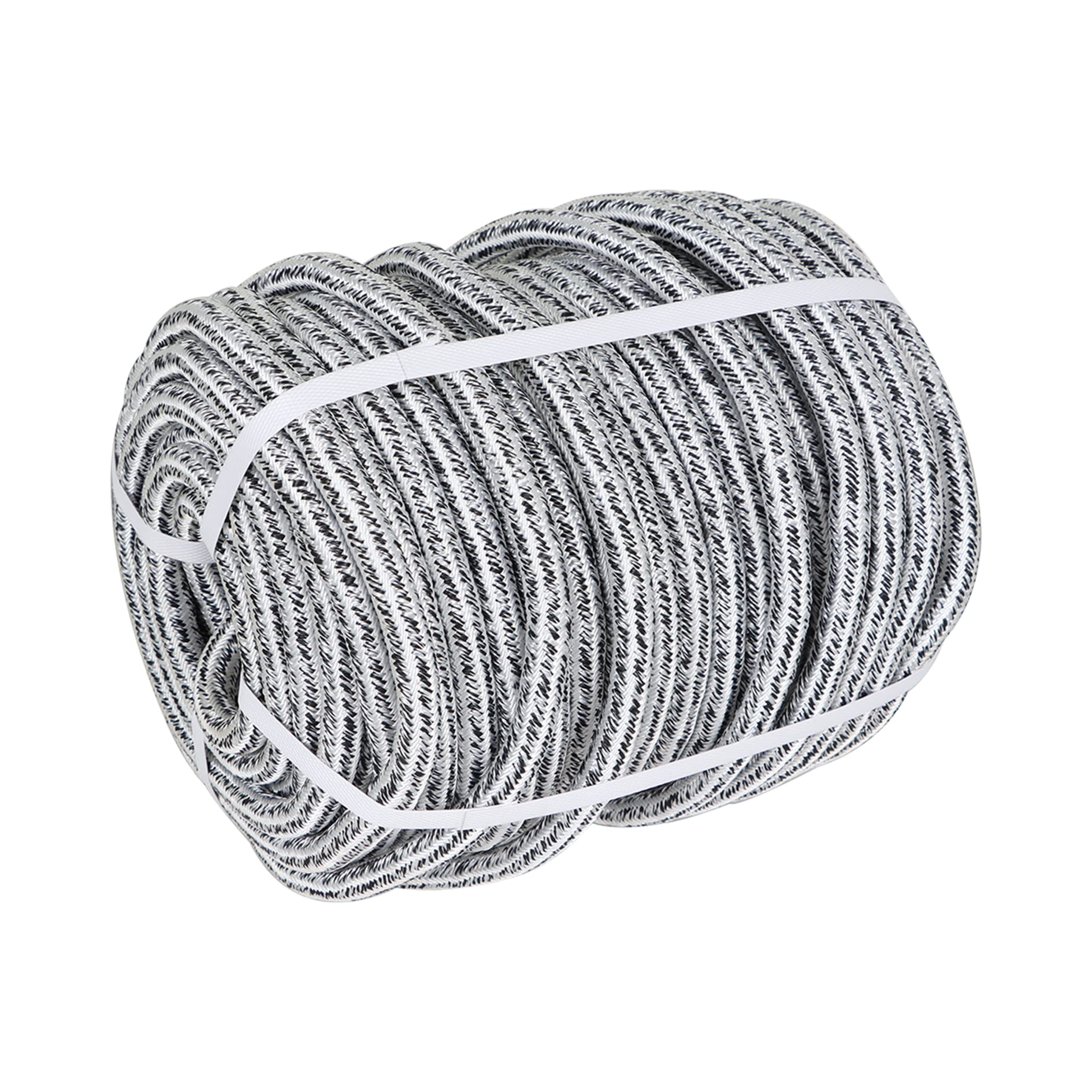 Arborist Tree Rope, 5/8inch by 200FT, 24 Strand Bull Rope up to 16000lbs Tensile Strength, Black and White