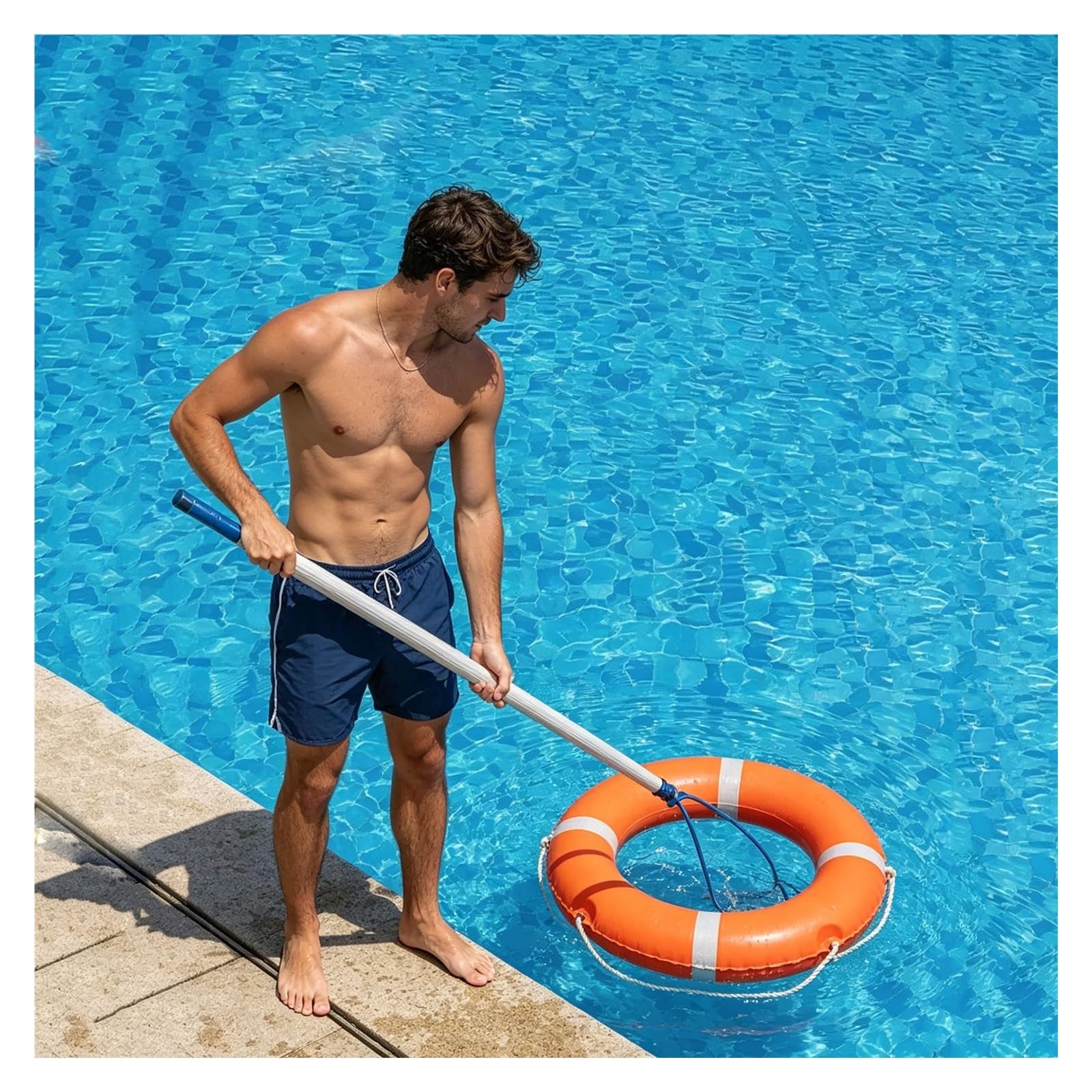 JYHHCYS Pool Safety Hook with Rescue Pole, Drowning Swimmers Rescue Hook Pole Pulling Weight, Water Rescue Equipment Protective for Emergency Lifesaving(Length 500cm)