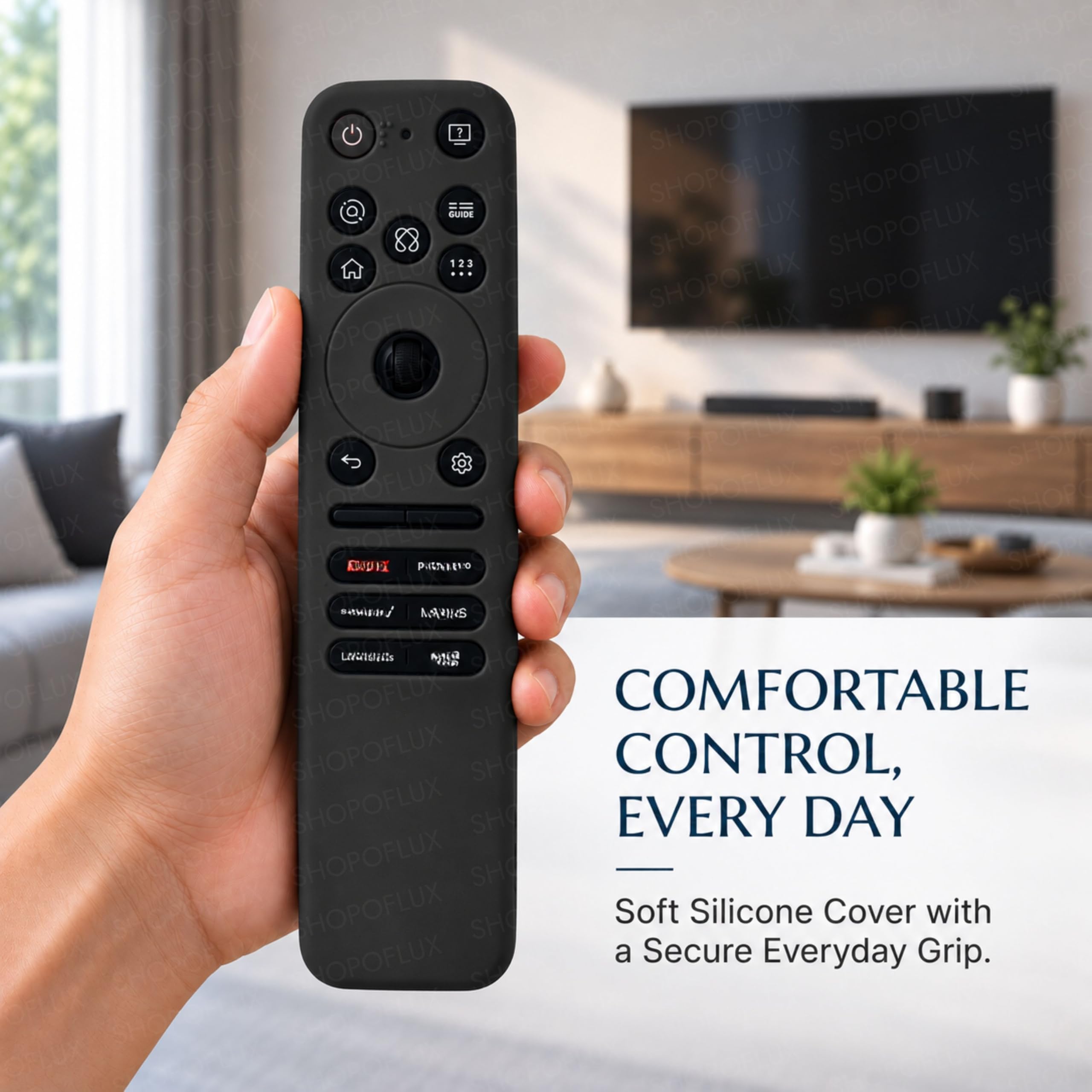 Shopoflux Silicone Tv Remote Cover Compatible with LG Smart TV Remote Full Wrap Protective Case with Lanyard [Remote NOT Included] (Black) — Amazon image 6