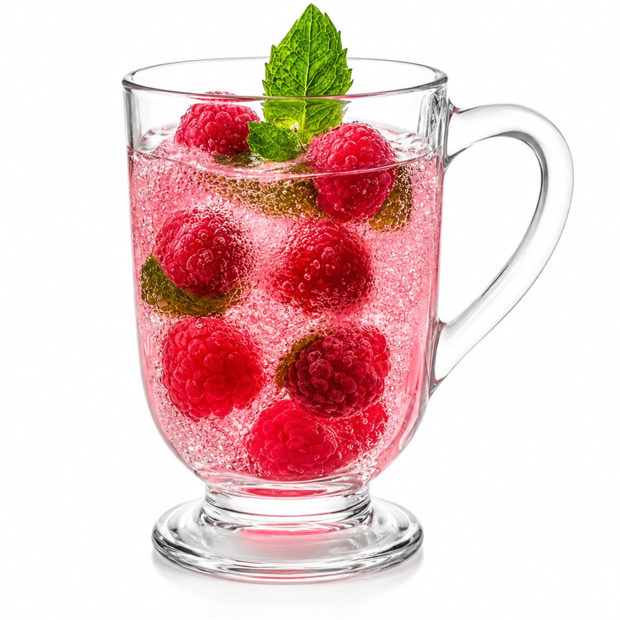 OMAGO® 6x Szklanki do Herbaty z Uchwytem - 300 ml Szklanka do Kawy ze Szkła - Solidne Szklanki Herbaty, Soków lub Latte