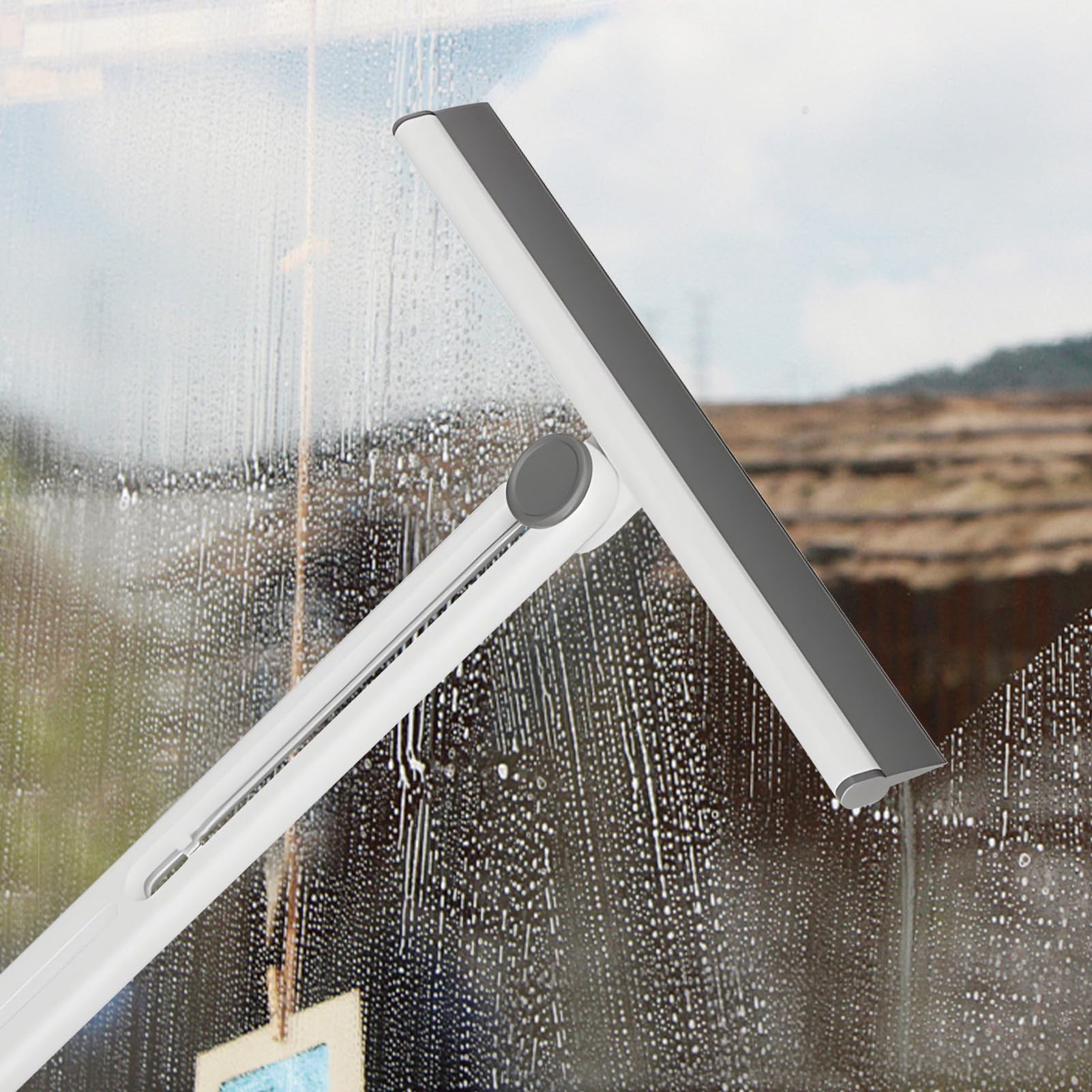Limpiacristales,Limpiador de Ventanas con Mango Giratorio | Accesorio De Limpieza Doméstico Antideslizante para Cristales Azulejos Mamparas Encimeras Espejos Fregaderos Mesas