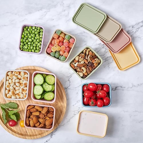 Miniatura 5 de ISSEVE Contenedores de silicona de 8 onzas para niños, 1 taza pequeños reutilizables con tapas, recipientes de almacenamiento de alimentos de