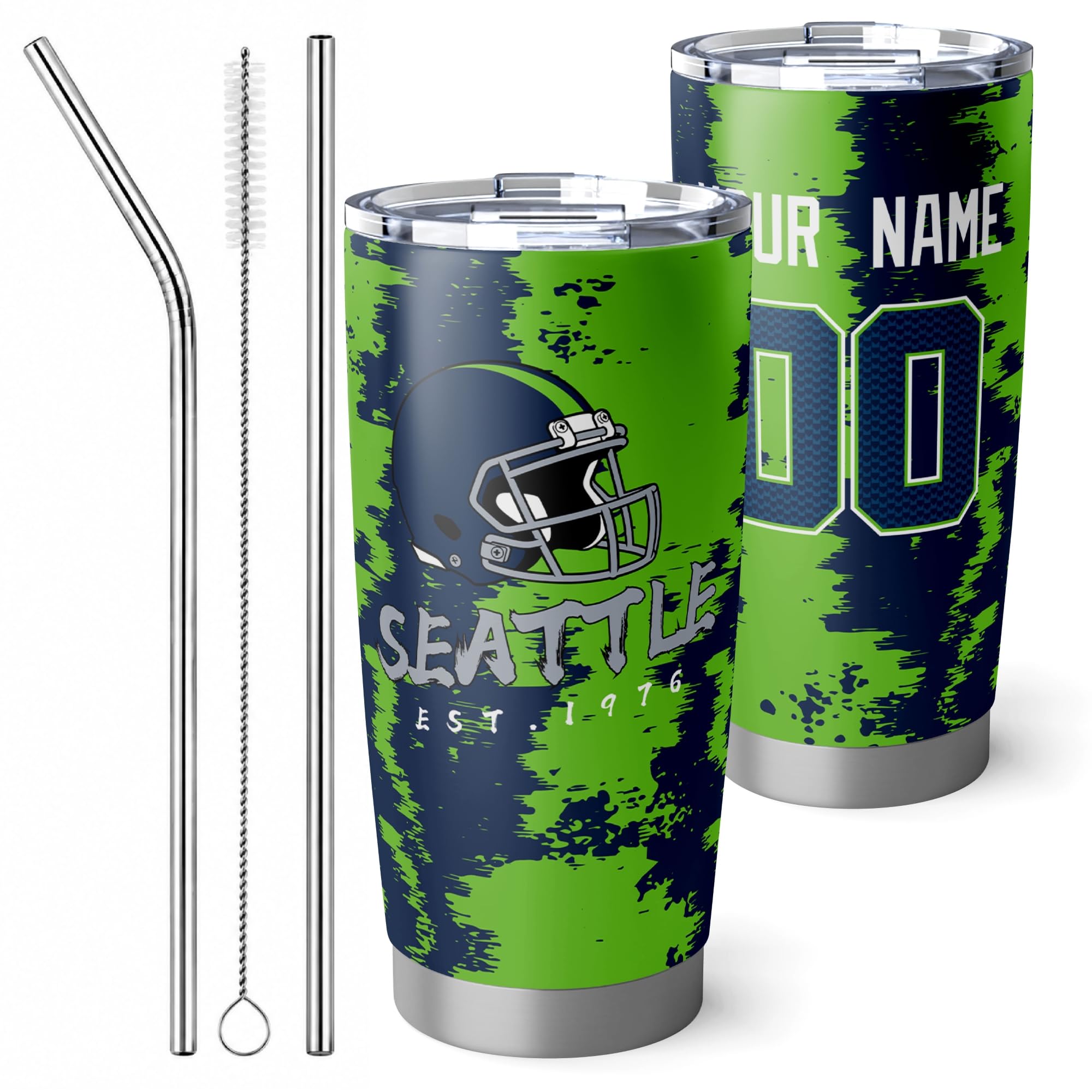 ANTKING Seattle Tumbler 20oz Travel Mug Custom Number Name Gifts
