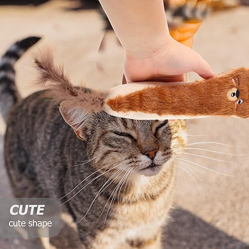 Miniatura 7 de Gatito de hierba gatera de felpa con papel arrugado interactivo para masticar gatos para morder y dentición relleno de hierba gatera animal de