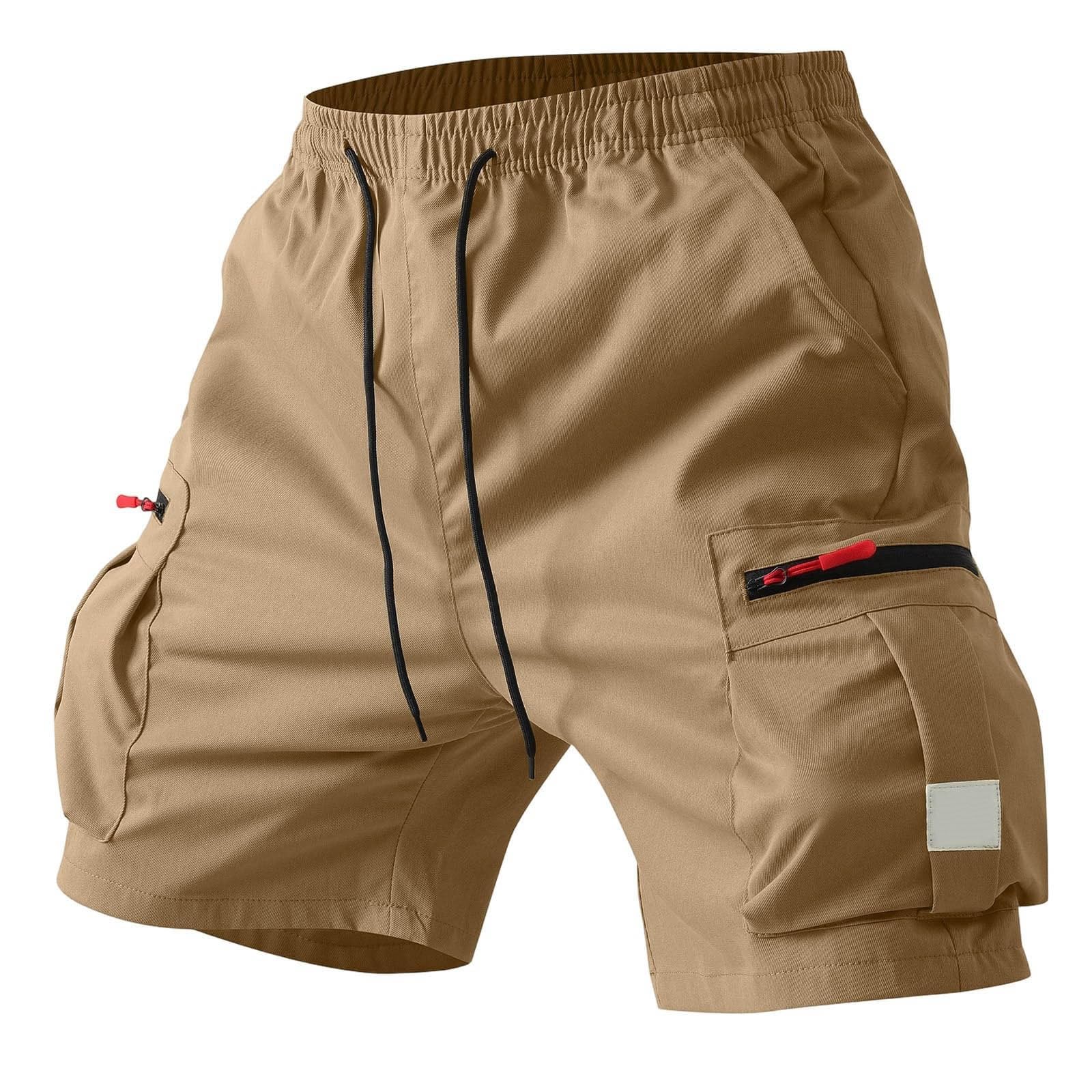 Pantalones Cortos Hombre Trabajo Bermudas Hombre Verano Deporte Senderismo Montaña Pantalones Cortos Cargo Shorts Militares Casual Verano con Múltiples Bolsillos