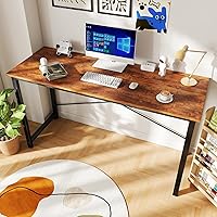 Vista 60 de DUMOS Escritorio de oficina pequeño de 32 pulgadas para computadora de estilo moderno y simple, mesa de trabajo de estudio para el dormitorio
