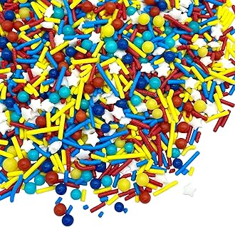 Manvscakes Sprinkles- Edible Cake and Cupcake Sprinkles with Assorted Shapes and Sizes for Parties, Metallic Sprinkle Mix for Cookies, Ice Cream, Cake and Cupcake Decorating, 4 oz (Primary)