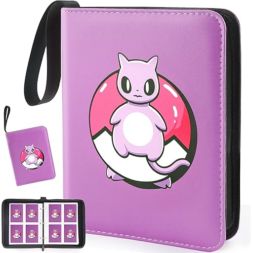 Collectible Trading Card Albums，Card Binder Fits 400 Cards with 50 Removable Sleeves，Display Game Card Case Book Holder for TCG, Sports Card