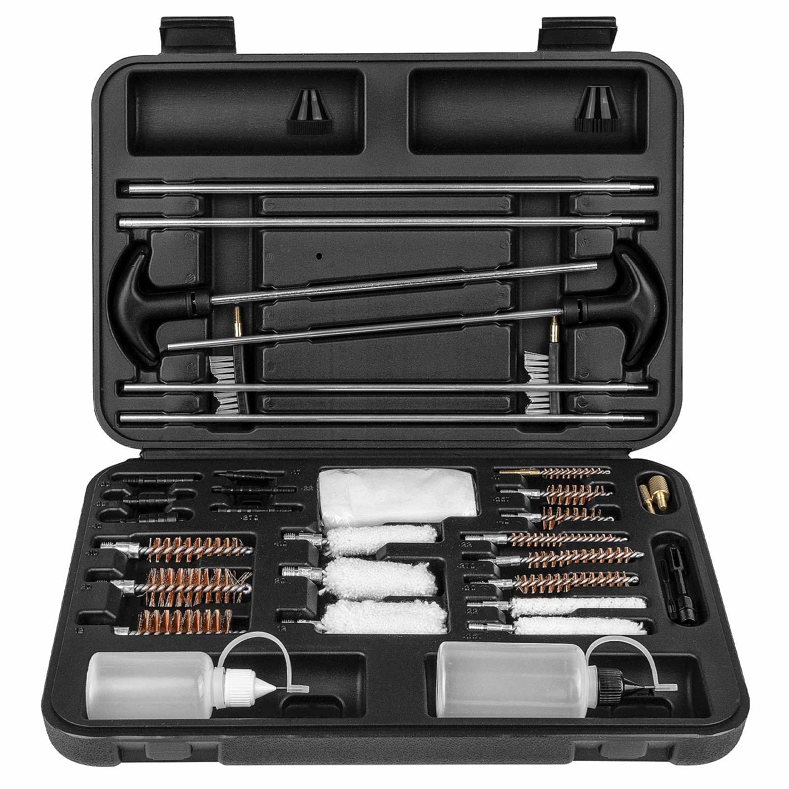 Universal Gun Cleaning Kit for Pistol, Shotgun, Rifle, Handgun, Airgun, Revolver, Cleaning Kit with Brushes, Jags, Slotted Tips, Portable Case