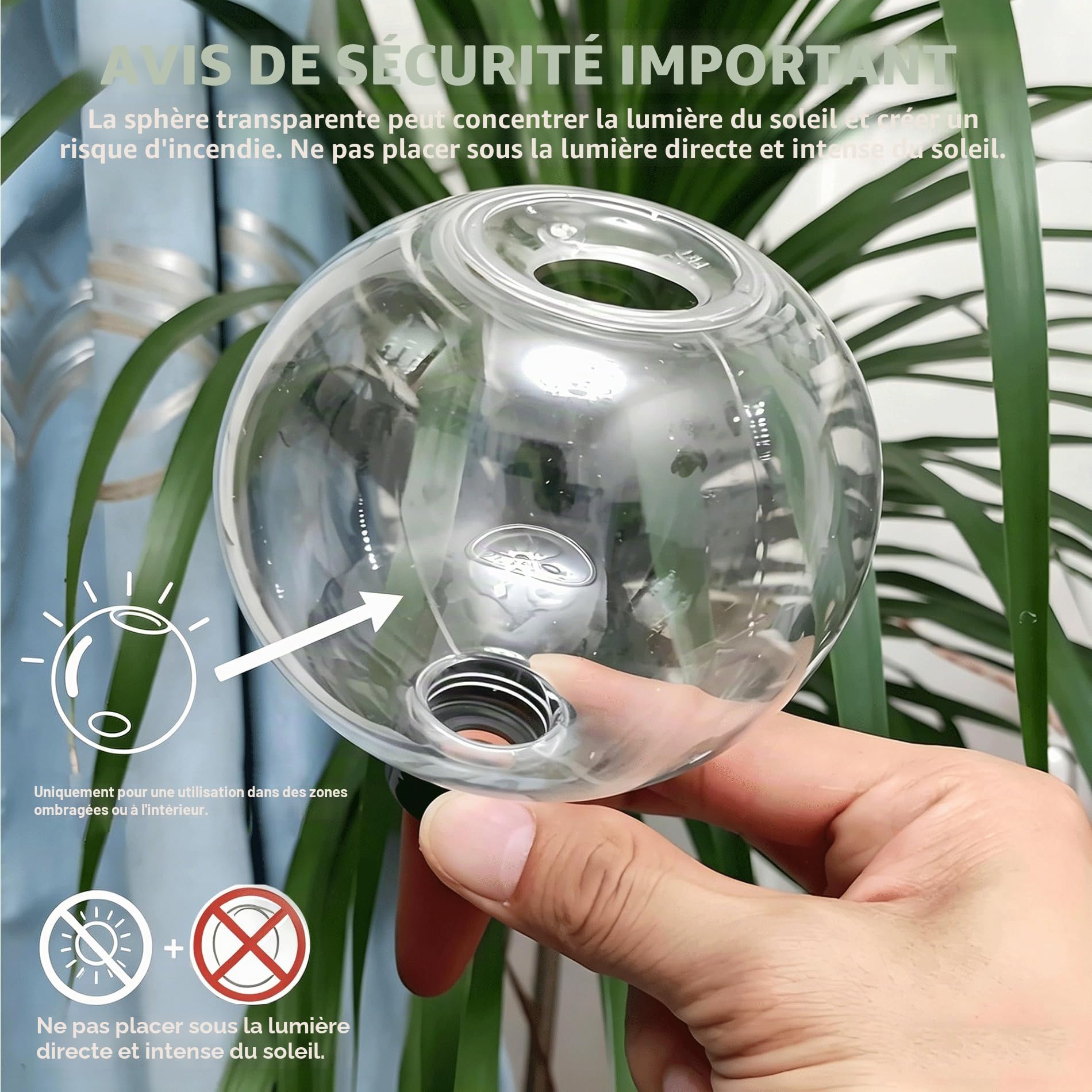 4 Pièces Boules d'arrosage, 500ml Boules d'arrosage automatiques pour plantes, Oignons d'arrosage transparents, Boules d'eau pour plantes pour l'arrosage des plantes de balcon et de jardin intérieur