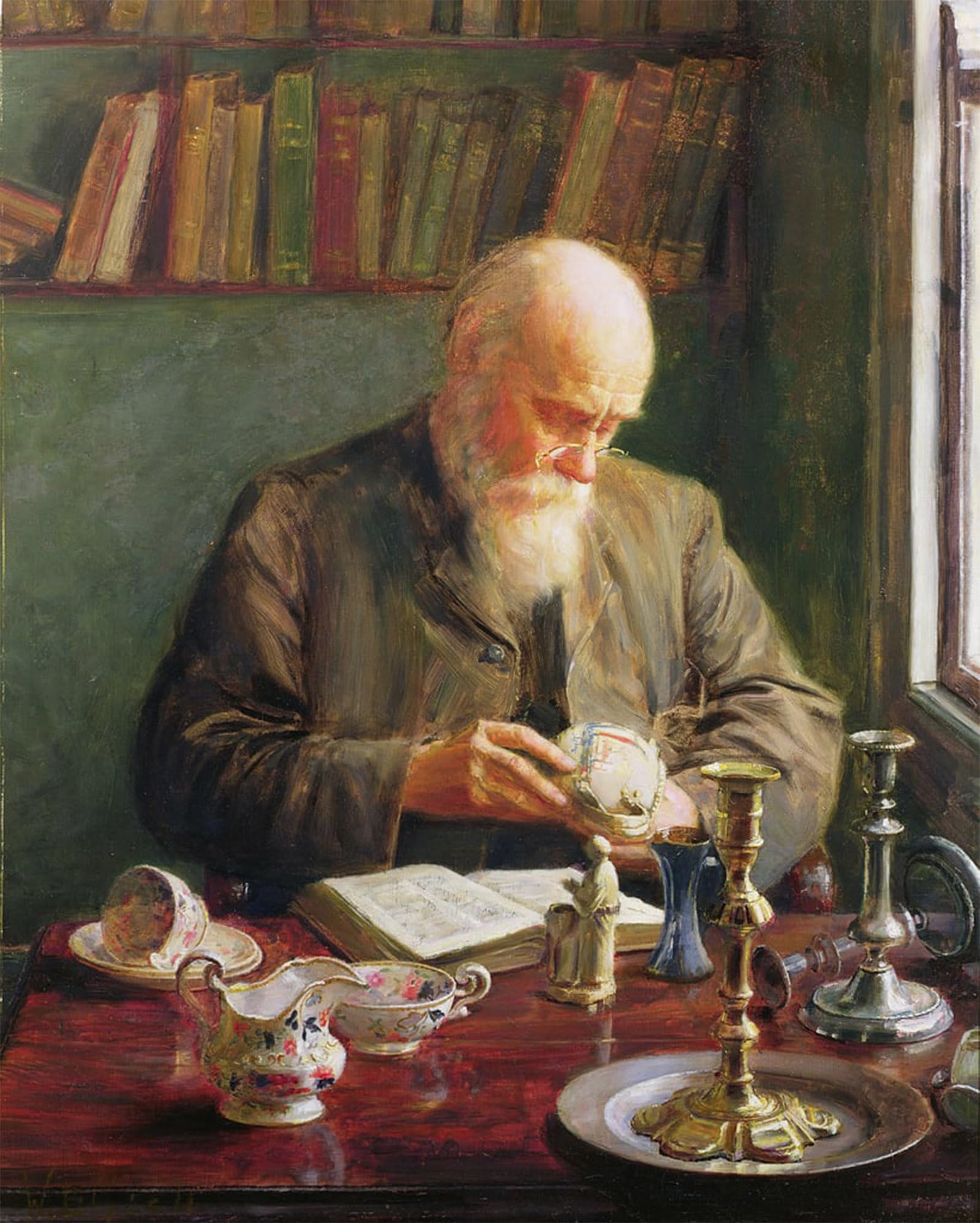 ARTXLXXBN Famous Prints Artwork Pictures Poster Painting Art the Connoisseur by Walter Bonner Gash Artwork Landscape Pictures for Home Decor 60x90cm