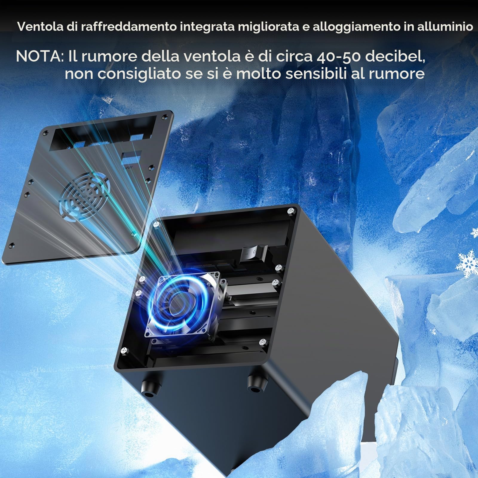 CENMATE Alloggiamento per disco rigido ibrido 3*3.5 HDD+3*M.2 NVMe con ventola per 2.5/3.5" SATA HDD/SSD e M Key/B+M Key 2230/42/60/80/110 M.2 SSD, cavo USB A/C 3.2