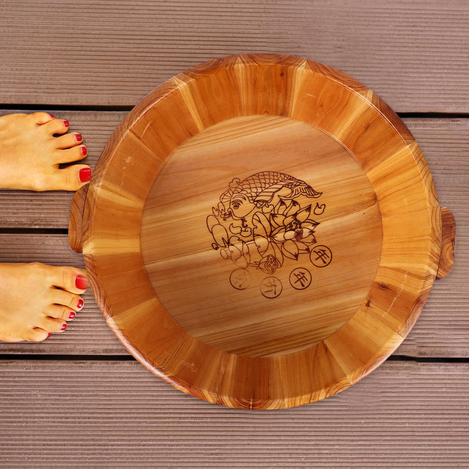 Cubo Reutilizable para Lavar los Pies de Madera, Ligero y Fácil de Usar para Baño de Pies en Casa, Adecuado para Remojo y Pedicura Cómoda