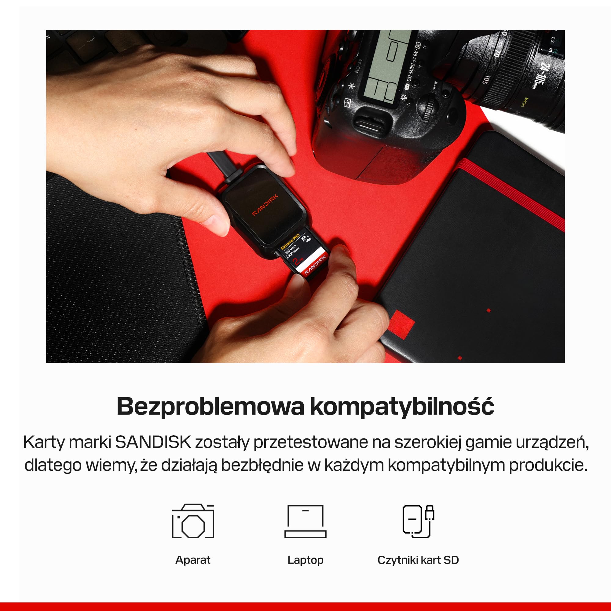 SANDISK Extreme PRO UHS-II V90 Karta SD 128 GB (prędkość odczytu do 310 MB/s, prędkość zapisu do 304 MB/s, współpracuje z lustrzankami i aparatami bezlusterkowymi)