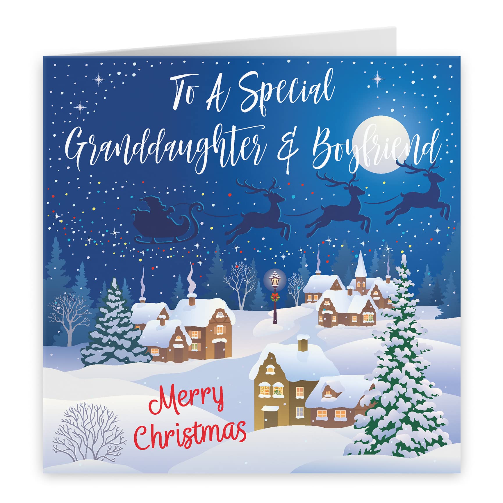 Hunts England, Granddaughter And Boyfriend Christmas Card, To A Special Granddaughter & Boyfriend, Merry Christmas - Image 2