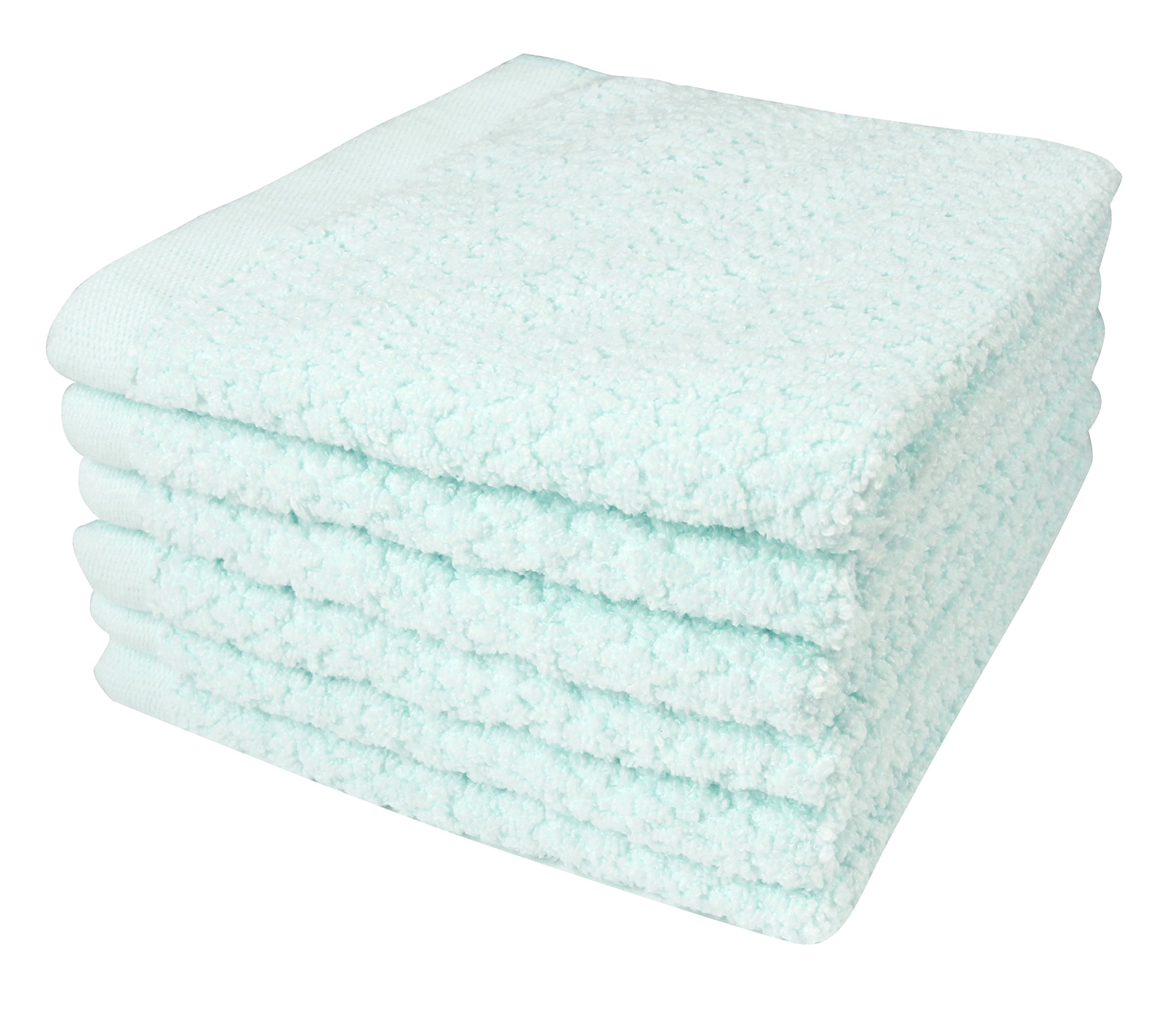 Everplush Diamond Jacquard Washcloth 6 Piece in Hushed Green, Spearmint, 6 x Washcloth ( 13 x 13 IN)