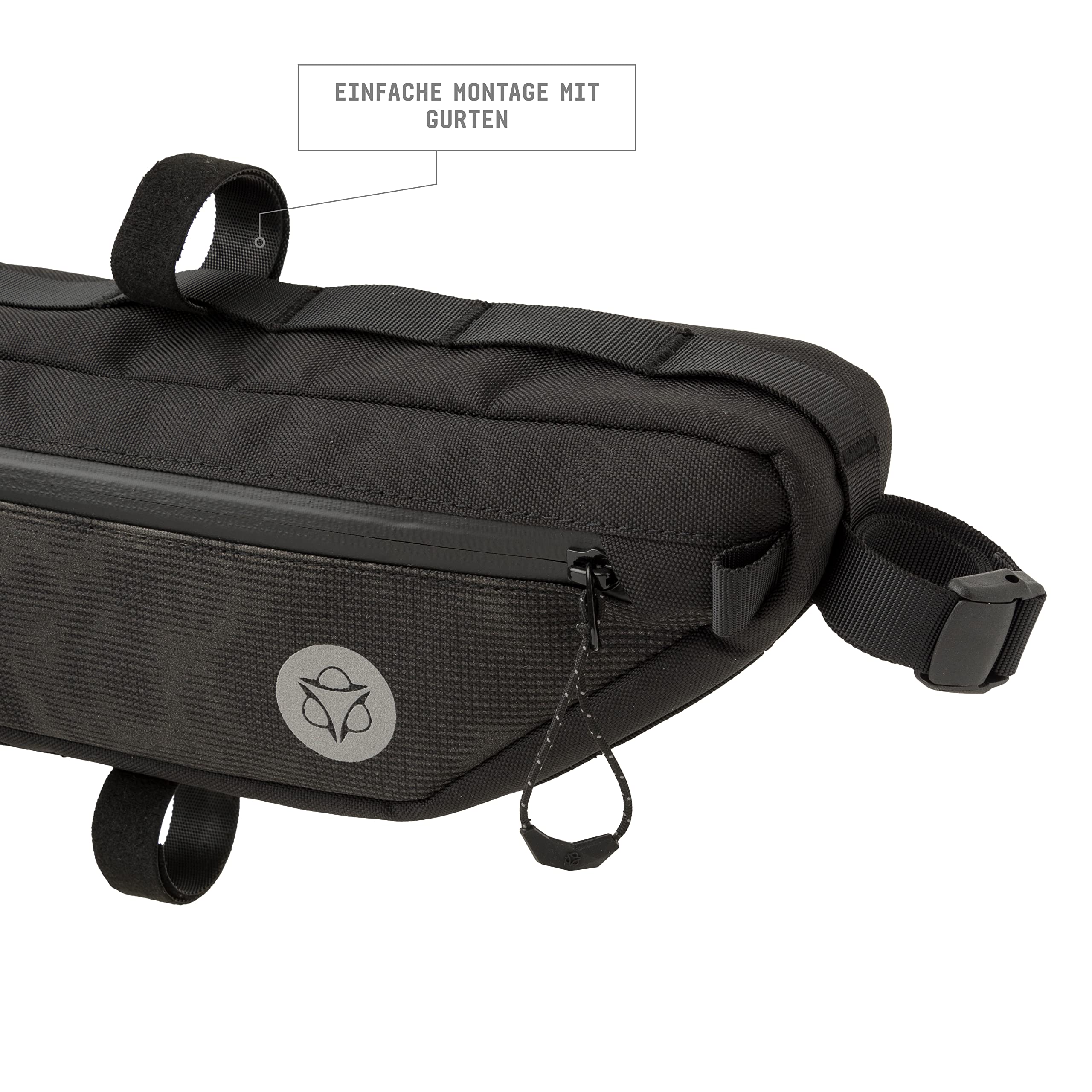 AGU Tube Fahrrad Rahmentasche 3L, Rahmentasche Fahrrad für Bikepacking, Wasserabweisend, Reflektierend Polyester, Einfache Montage, 100% Recyceltes Polyester - Reflective Mist