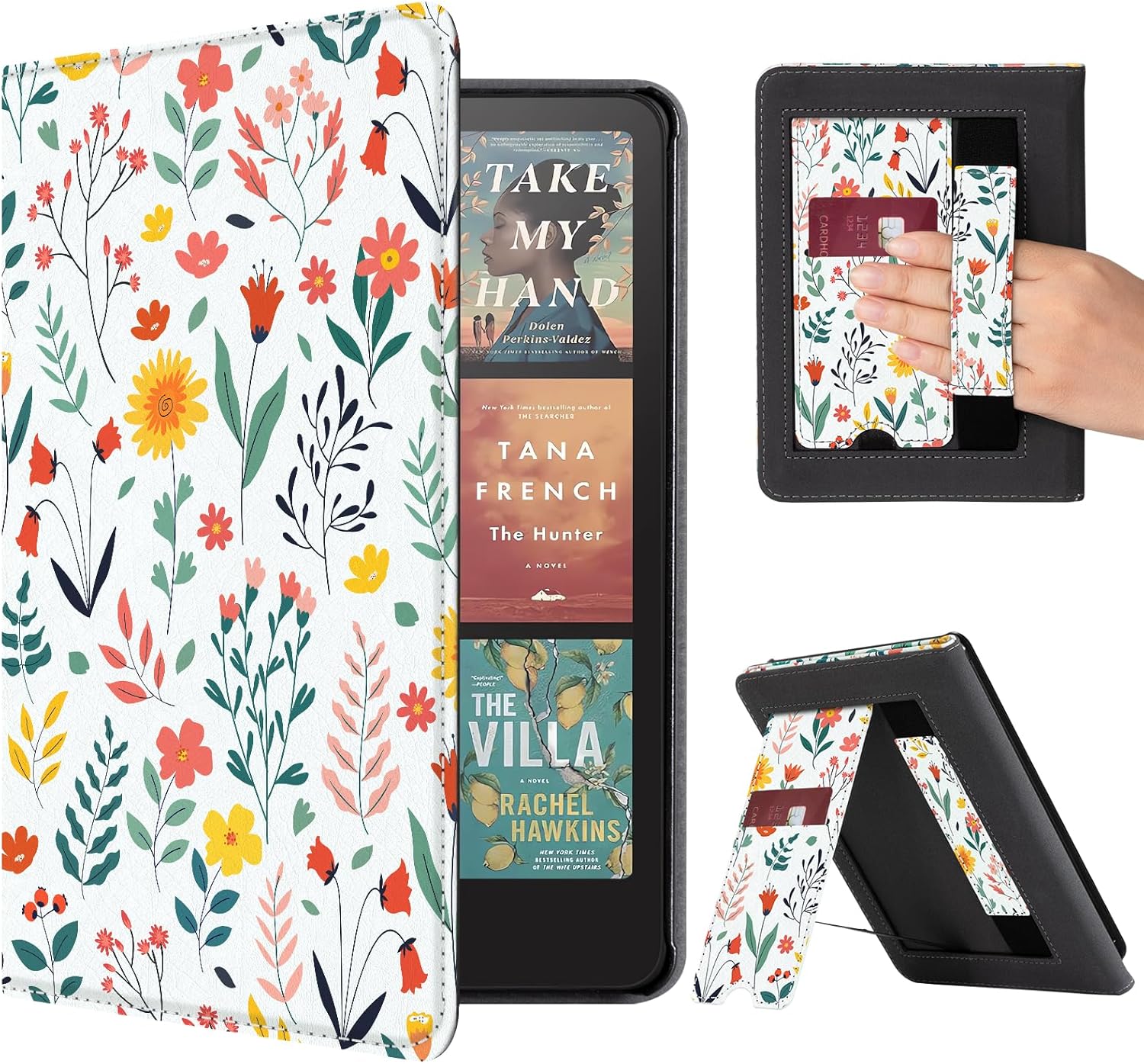 CoBak Case with Stand for Kindle Paperwhite 12th Gen 2024 Released (7") & Kindle Colorsoft Signature Edition - Durable PU Leather Cover with Auto Sleep Wake, Card Slot, Hand Strap Feature