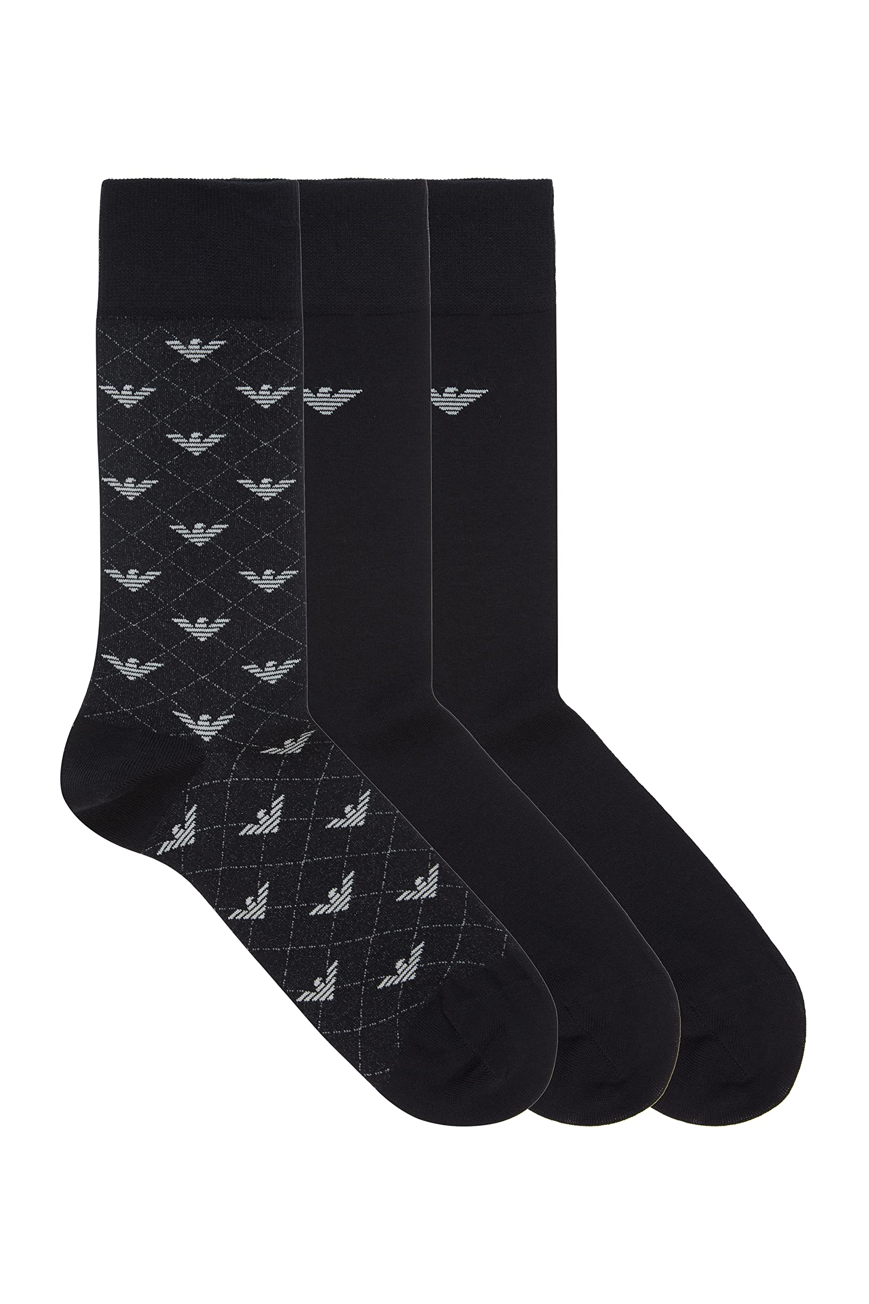Emporio Armani Men's Black 3 Pack Socks In Gift Set - Size: 16/14.5/8/15/8.5/15.5/9/13/13.5/14/6.5/7/7.5/11.5/5/12/5.5/12.5/6/3.5/3/10.5/4/11/4.5/2.5
