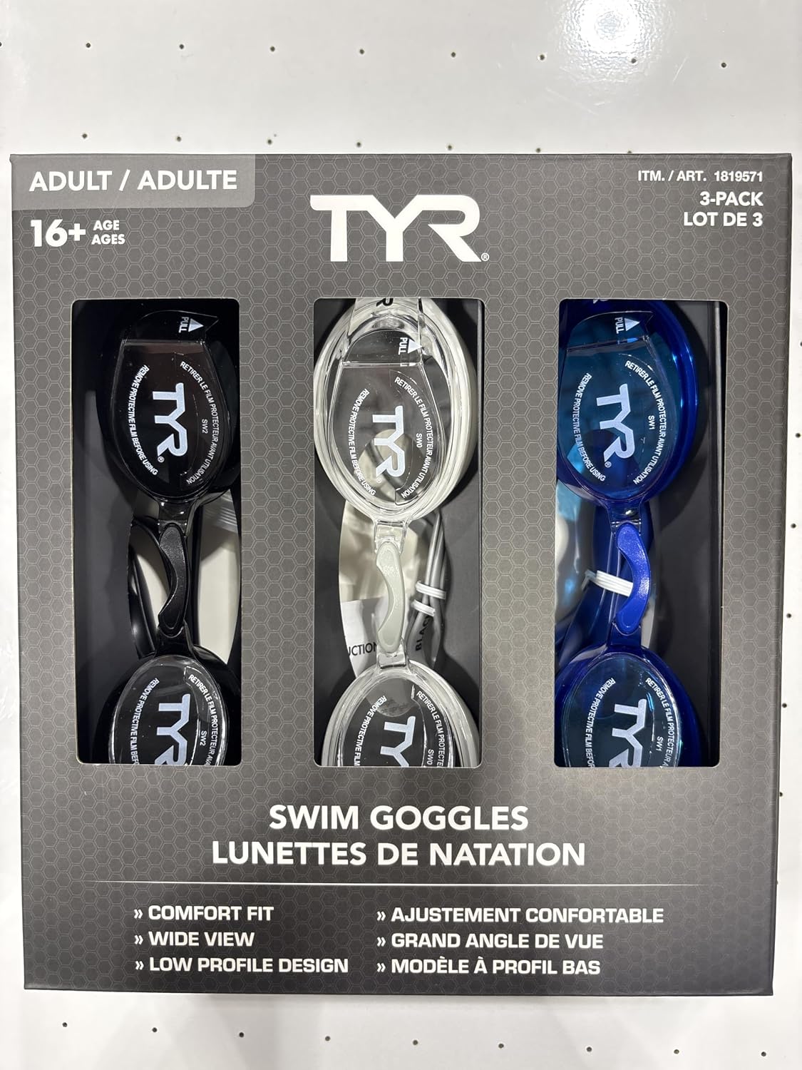 TYR LCWAGCA074ALL Cstc Adult Goggle Se SMK/BLK OS