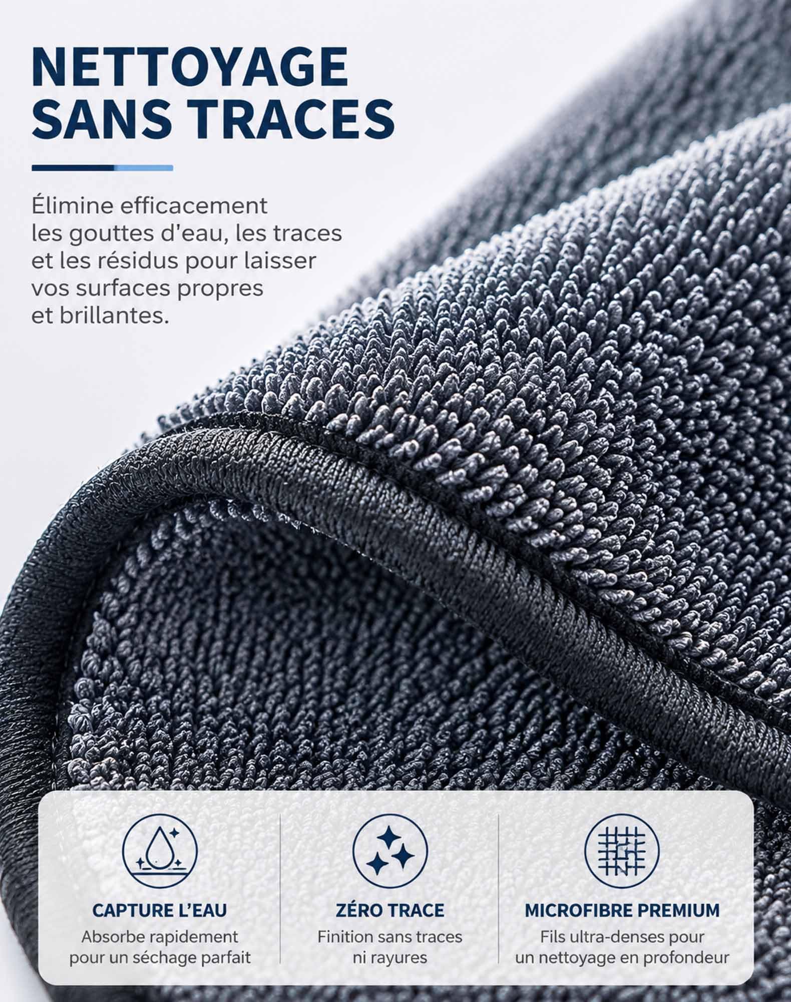 Miroclean - Panno in microfibra XXL, 40x60 cm 8 volte ultra-assorbente e anti-pelucchi, dì addio a calcare ostinato e superfici sporche bagno, finestre, pareti, rubinetteria e auto (3PCS)