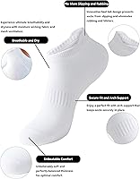 Vista 2 de Calcetines de tobillo para mujer, calcetines atléticos de corte bajo con lengüeta, 6 pares