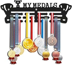 GeeRic Personalised Hanging Medal Holder for Marathon, Athlete, Running, Football, Students, Children, Employee, 30 cm