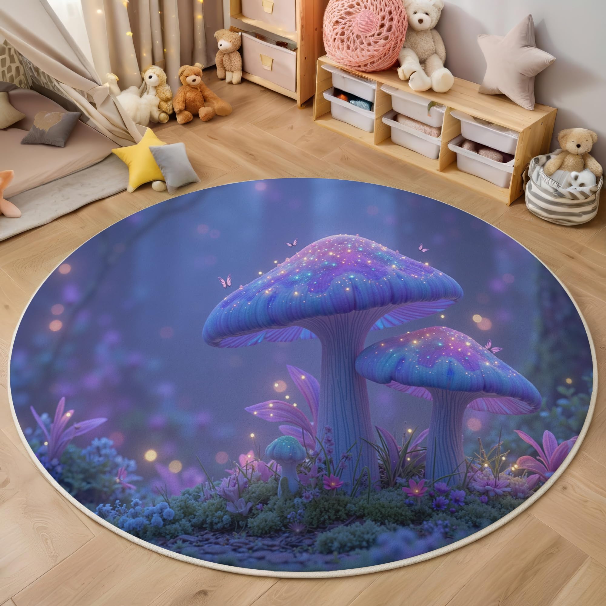 Tapis rond fantastique violet pour une ambiance féerique magique