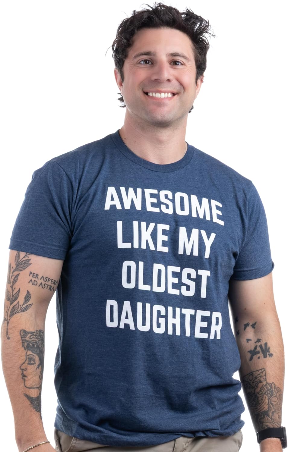 Awesome Like My Daughter | Funny Tee Shirt, Sarcastic Saying Humor Dad Joke T-Shirt for Father Grandpa Daddy - Image 2