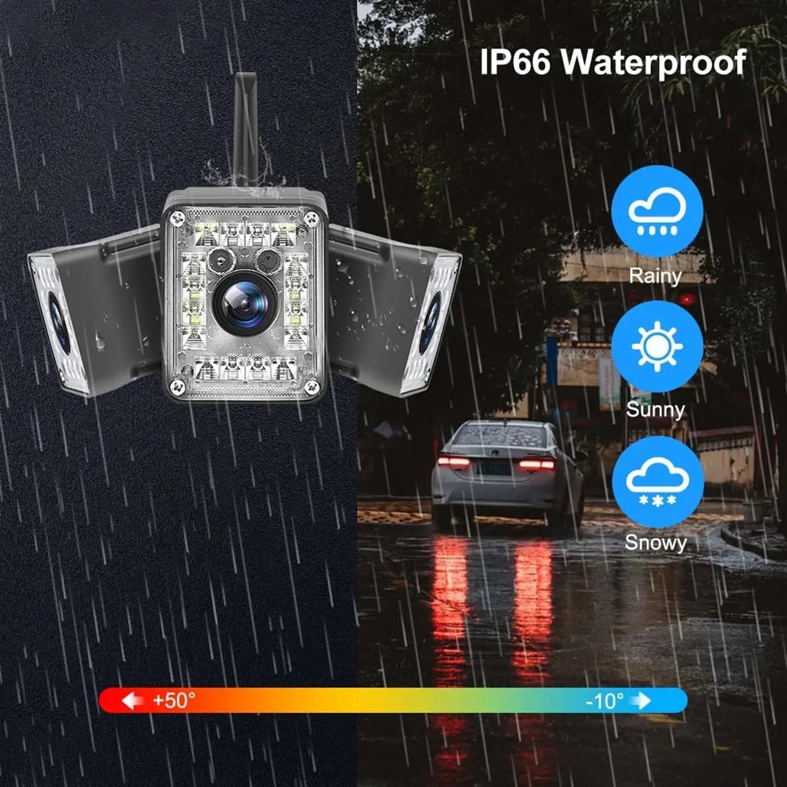 Telecamera di sicurezza esterna Telecamera PTZ da 9MP 5K a tre obiettivi con doppio schermo Ai Rilevamento umano Telecamere di sorveglianza CCTV esterne senza fili rilevamento automatico(9MP Camera)