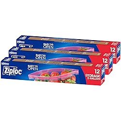 Ziploc 2 Gallon Food Storage Bags, Grip 'n Seal Technology for Easier Grip, Open, and Close, 36 Bags Total