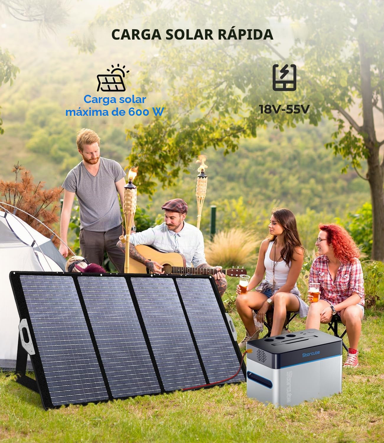 Power Hub para estación de alimentación portátil S1000, inversor dividido con 1000 W/3 salidas AC, 2 puertos USB, 600 W máx. entrada solar