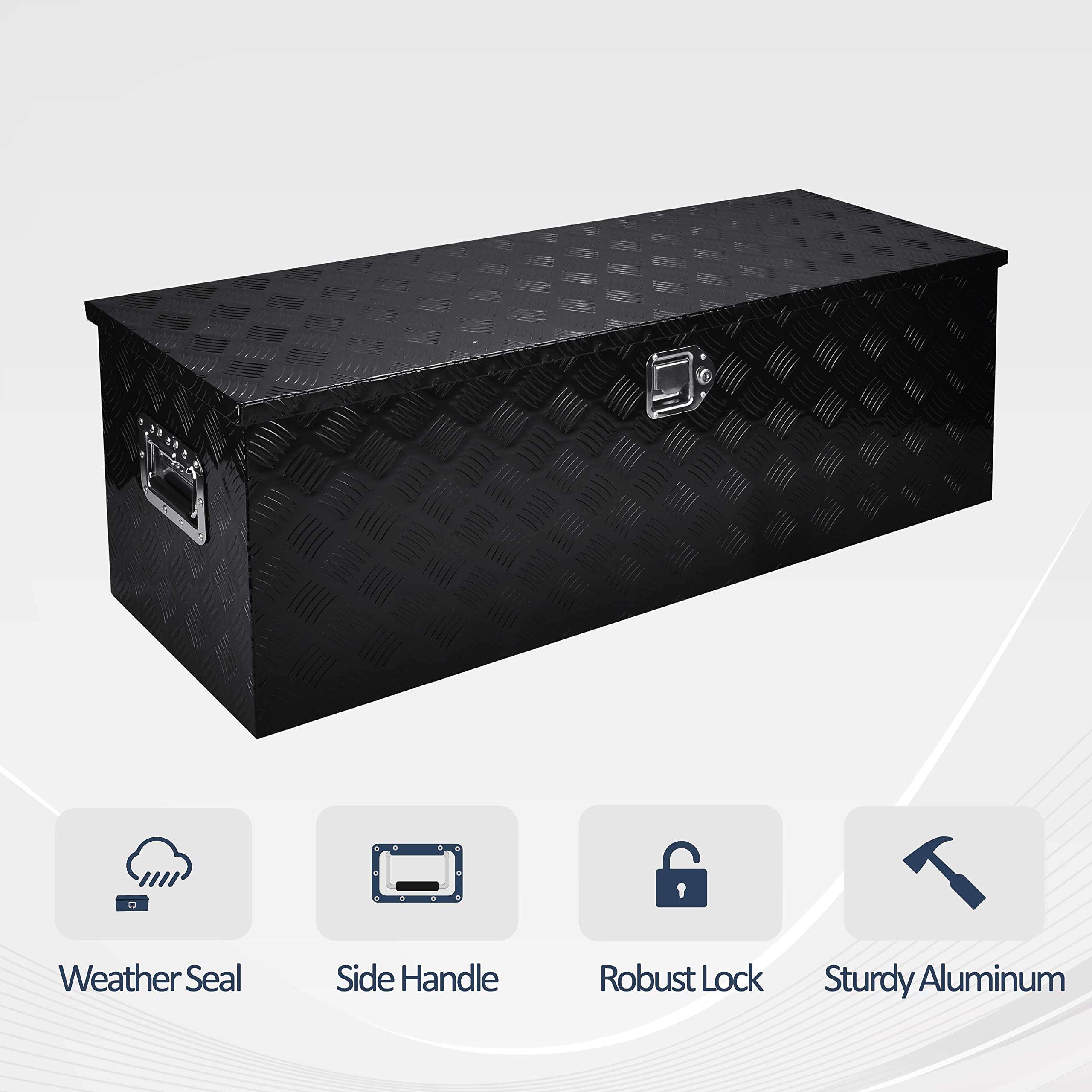 Truck Bed Storage Aikosin 48 Inch Aluminum Black Plated Truck Tool Box ...