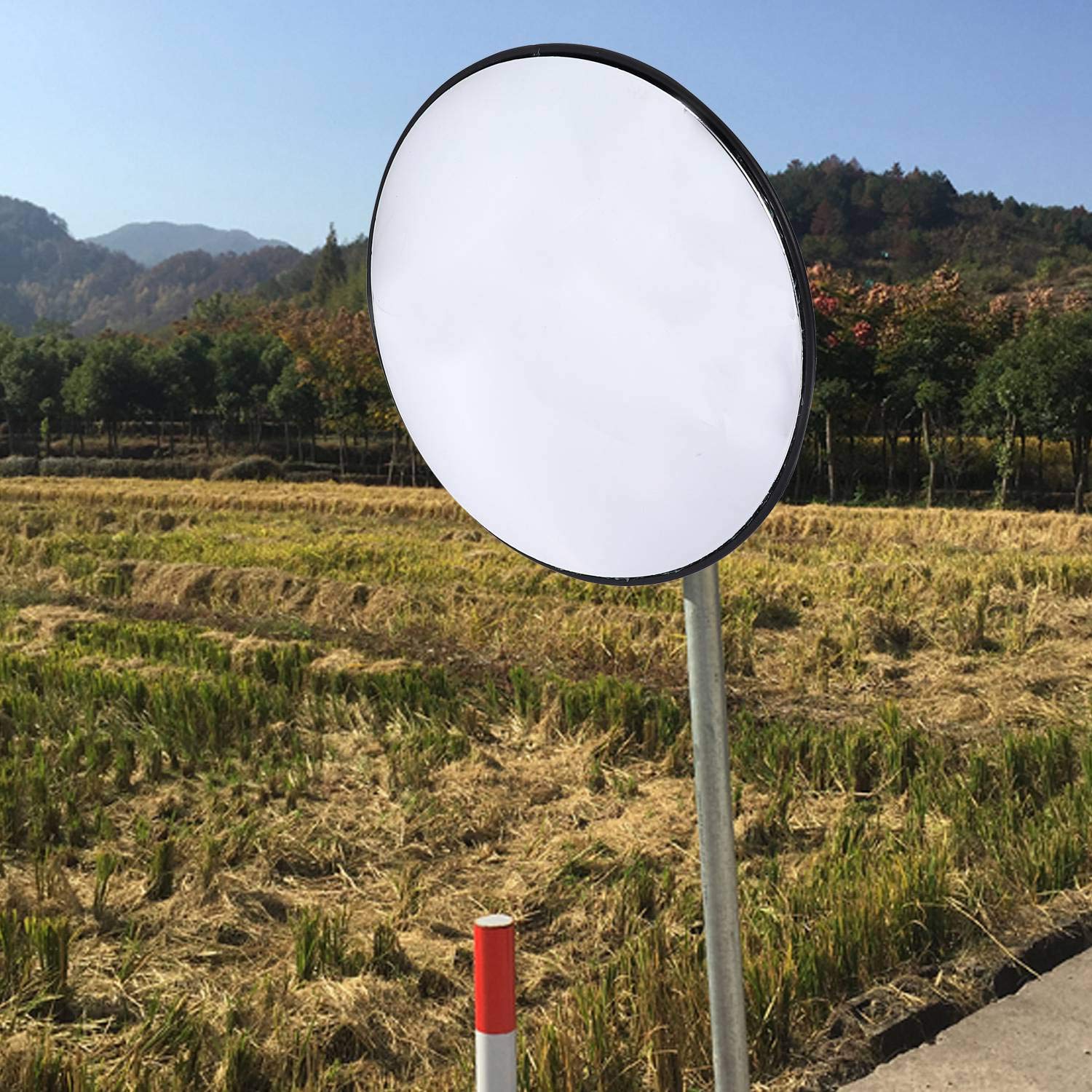 30 cm grandangolo specchio stradale curvo per interni ladri esterni stradali traffico segnale convesso (nero)
