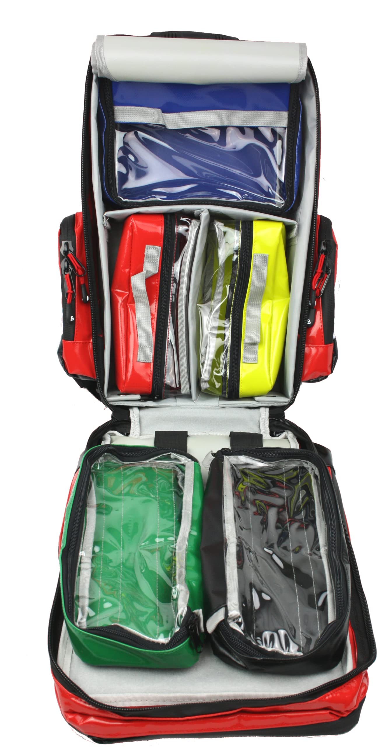 Bexamed Notfallrucksack Medicus ca. 23 LITER Volumen - LEER - rot aus Plane - mit Waterstop Reißverschlüssen N180005