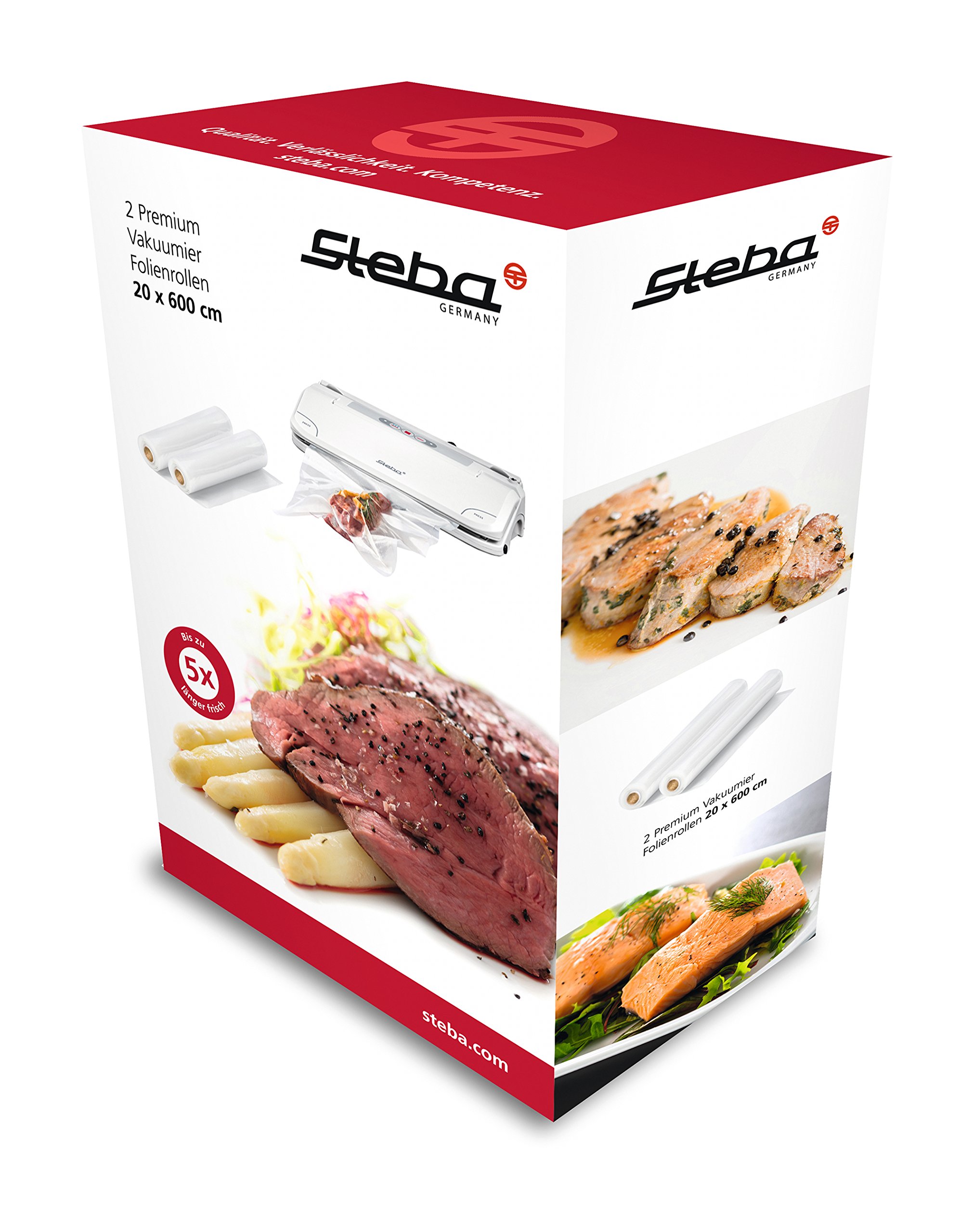 Steba2 Folienrollen 20 x 600cm 2 premium vacuum film rolls 20 x 600 cm