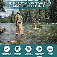 Vista 6 de Imán de pesca negro Neosmuk, imanes resistentes de 2 pulgadas y 350 lb con perno, imán de neodimio súper fuerte de alta potencia con asa