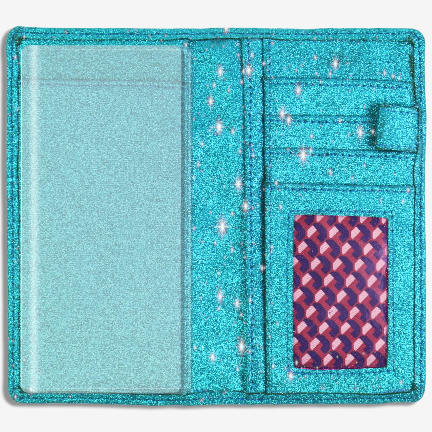 Sanlykate Glitter Checkbook Cover for Girl Women, RFID Blocking PU Leather Standard Register Check Book Case With Pen Inserts & Free Divider, Black