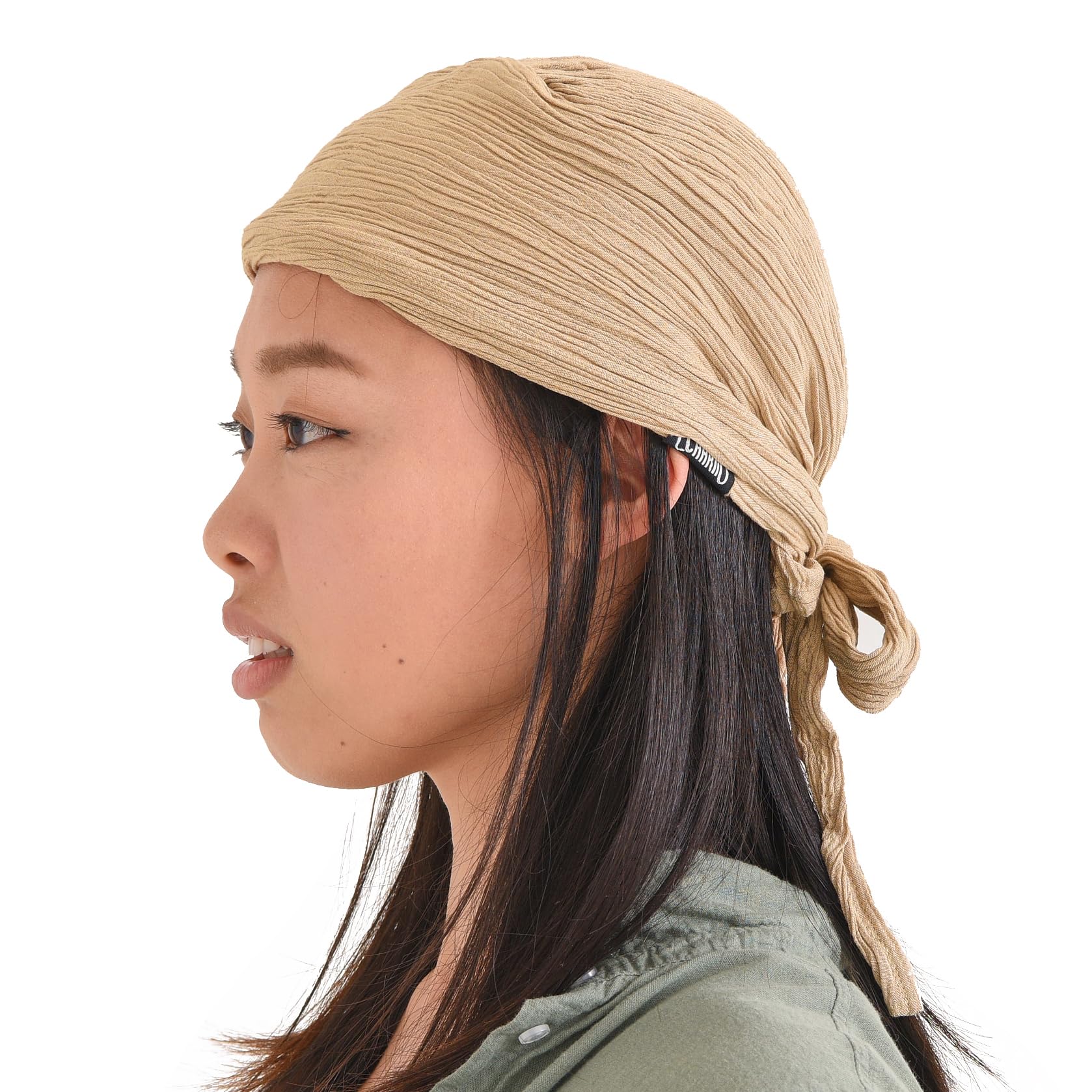 CHARM Pirate Hat Head Scarf - Turban Bandana Cap Boho Scarf Chic Womens Mens Adult Pirate Costume Casualbox Beige