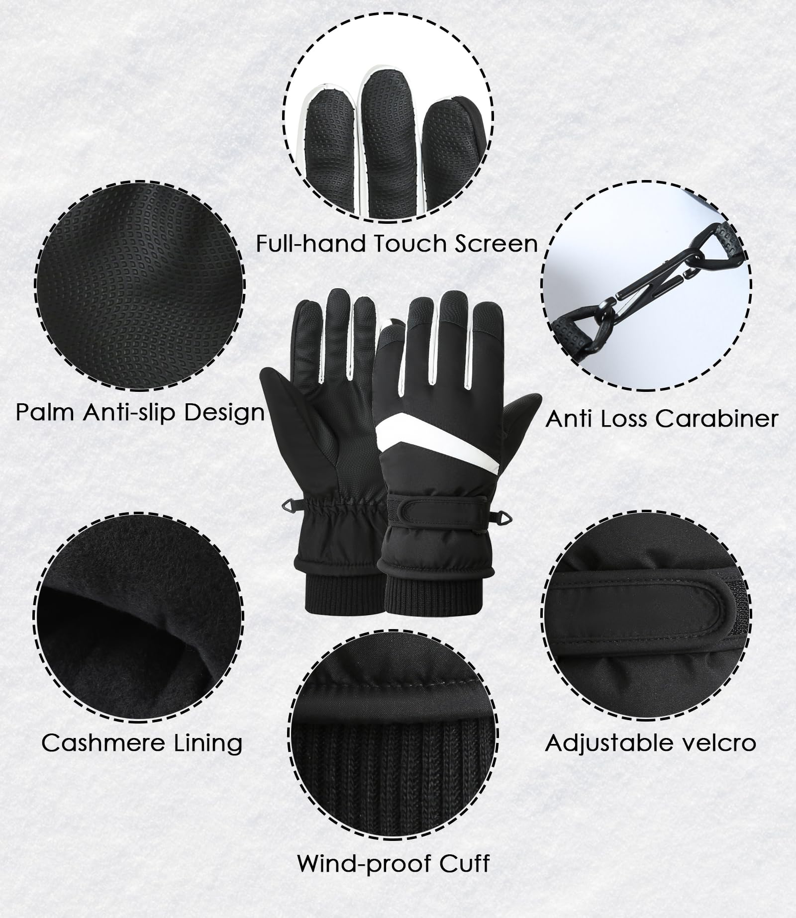 Guantes Térmicos Táctiles Antideslizantes Invierno Hombre Mujer Esquí Deporte