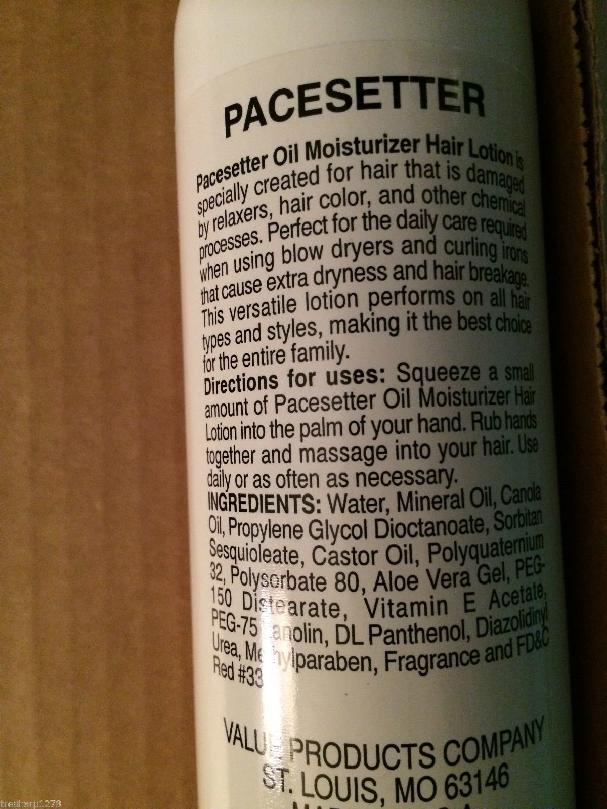 PACESETTER Oil Moisturizer Hair Lotion 10 oz.