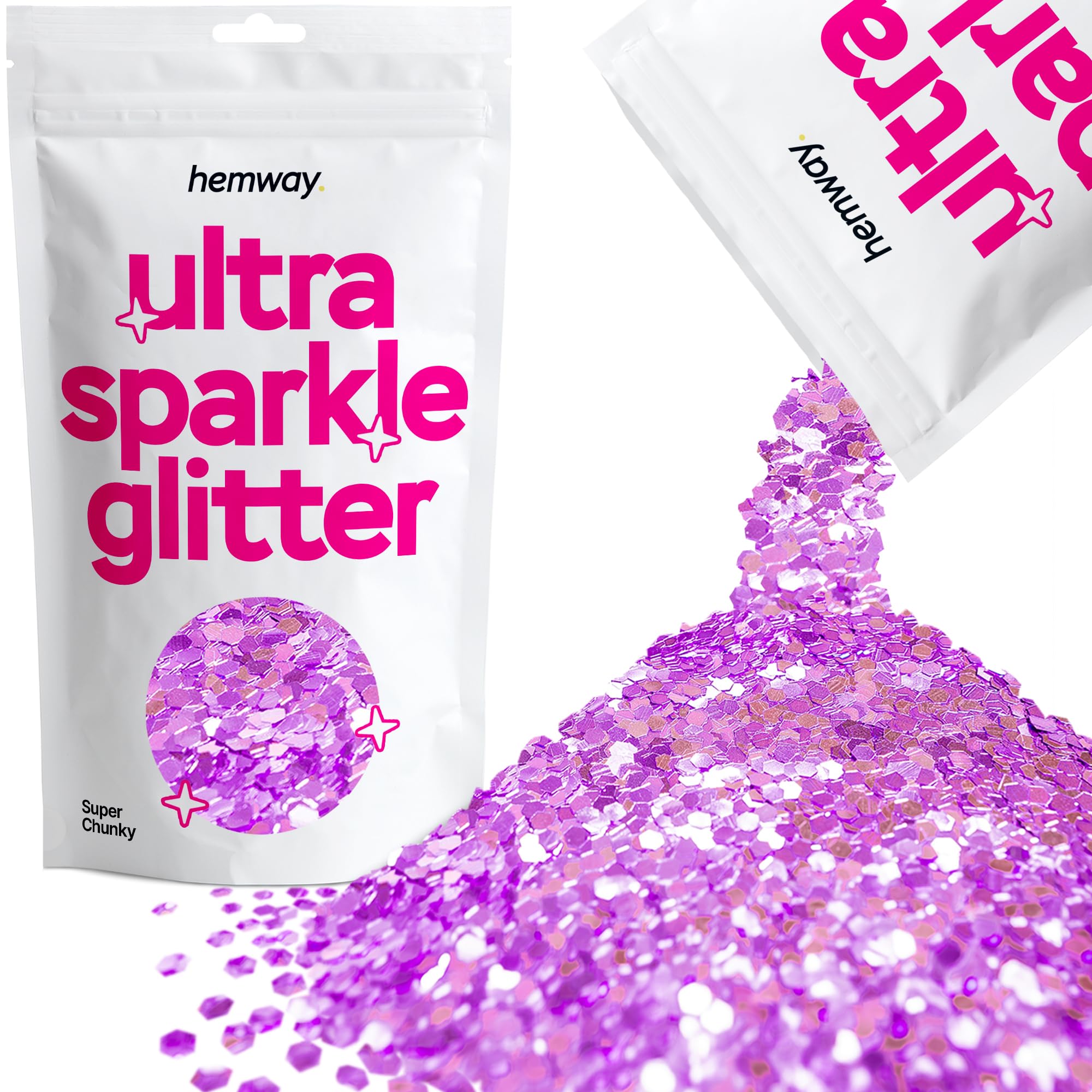 Hemway Ultra Sparkle Glitter Baby Pink Iridescent 100g Fine | Glitter for Arts & Craft, Makeup, Nail Art, Crafting, Card Making, Sparkle Decoration — view 83